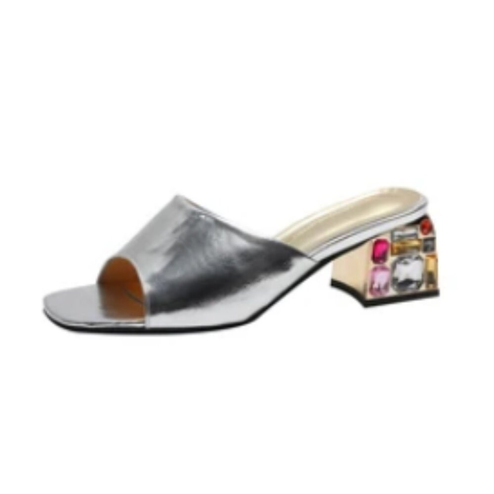 SHEIN Rhinestone Slipper Sandal *Silver